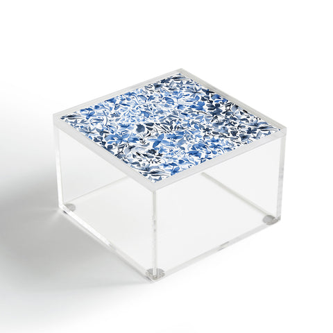 Ninola Design Blue flowers and plants ivy Acrylic Box