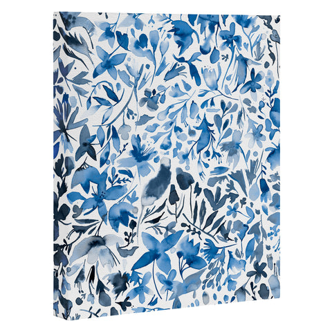 Ninola Design Blue flowers and plants ivy Art Canvas