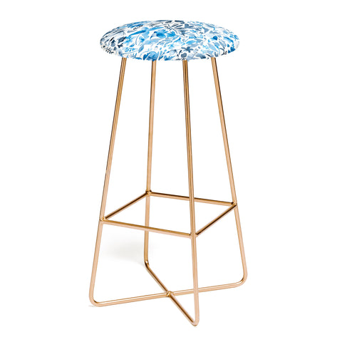 Ninola Design Blue flowers and plants ivy Bar Stool