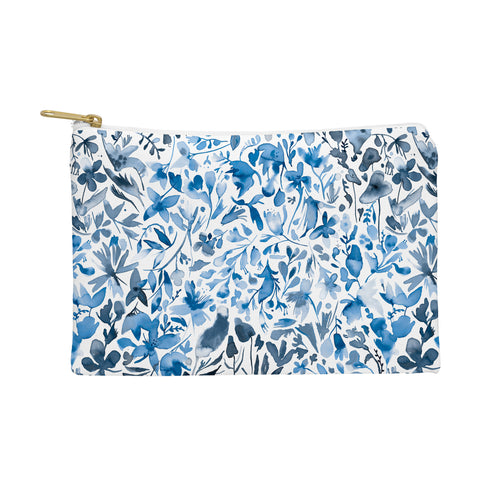 Ninola Design Blue flowers and plants ivy Pouch