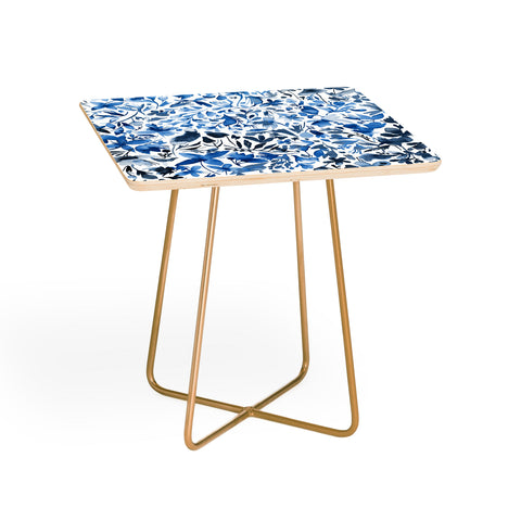 Ninola Design Blue flowers and plants ivy Side Table