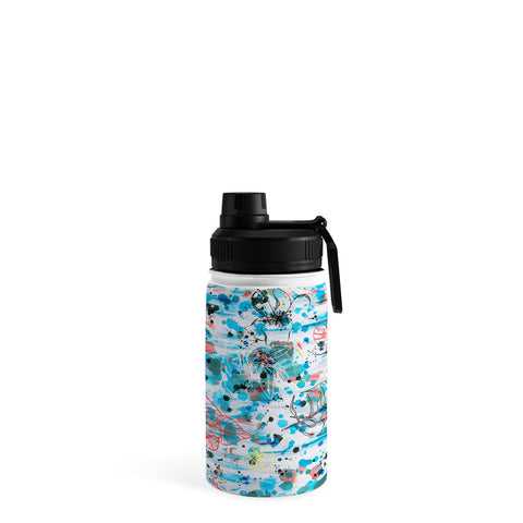 Ninola Design Blue Graffiti Flowers Water Bottle