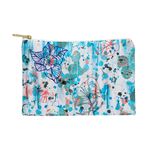 Ninola Design Blue Graffiti Flowers Pouch