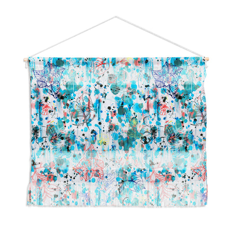 Ninola Design Blue Graffiti Flowers Wall Hanging Landscape