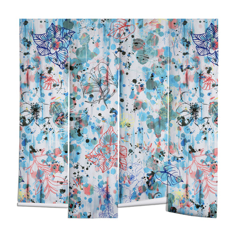 Ninola Design Blue Graffiti Flowers Wall Mural