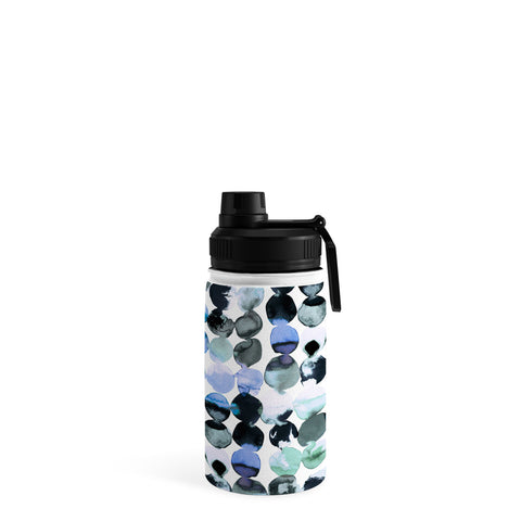 Ninola Design Blue Gray Ink Dots Water Bottle