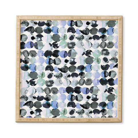 Ninola Design Blue Gray Ink Dots Framed Wall Art