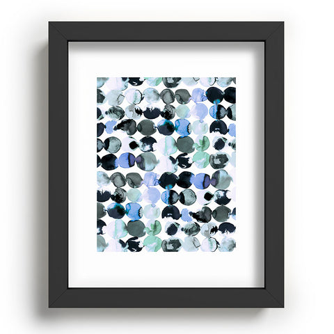 Ninola Design Blue Gray Ink Dots Recessed Framing Rectangle
