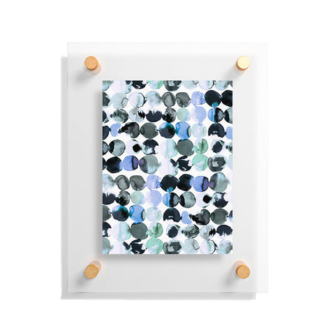 Ninola Design Blue Gray Ink Dots Floating Acrylic Print