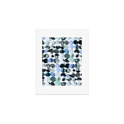 Ninola Design Blue Gray Ink Dots Art Print