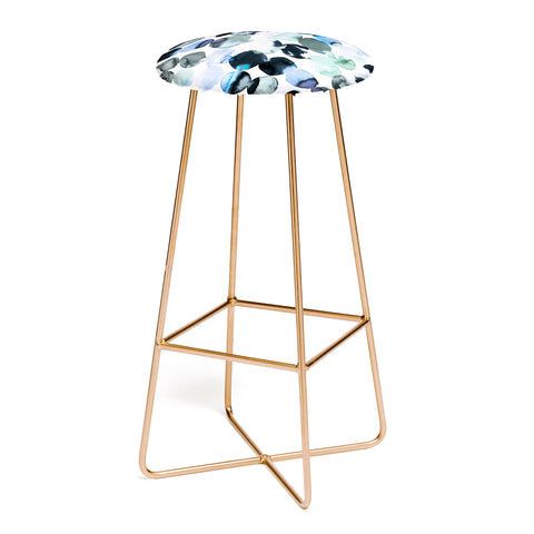 Ninola Design Blue Gray Ink Dots Bar Stool