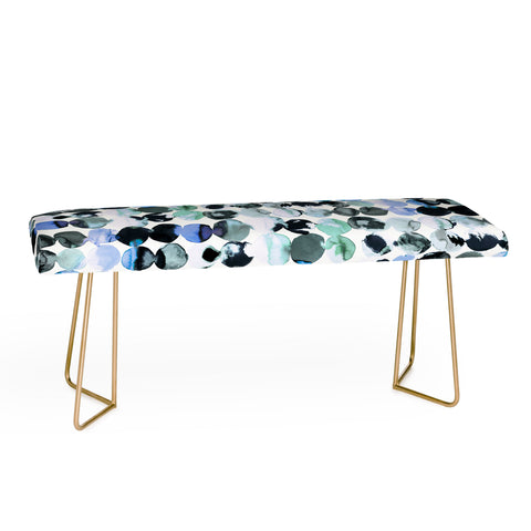 Ninola Design Blue Gray Ink Dots Bench
