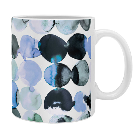 Ninola Design Blue Gray Ink Dots Coffee Mug