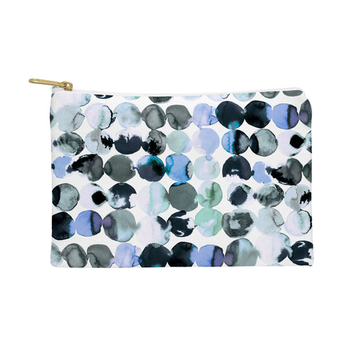 Ninola Design Blue Gray Ink Dots Pouch