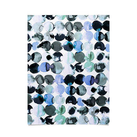 Ninola Design Blue Gray Ink Dots Poster