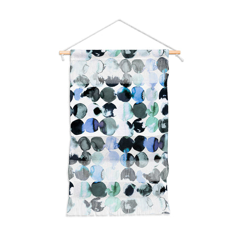 Ninola Design Blue Gray Ink Dots Wall Hanging Portrait