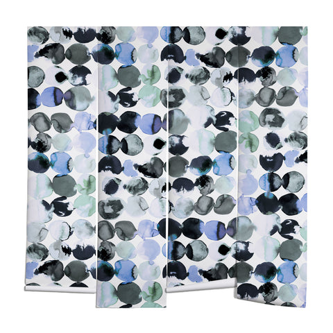 Ninola Design Blue Gray Ink Dots Wall Mural