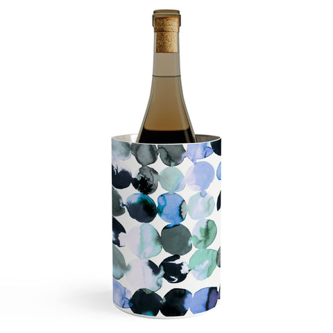 Ninola Design Blue Gray Ink Dots Wine Chiller