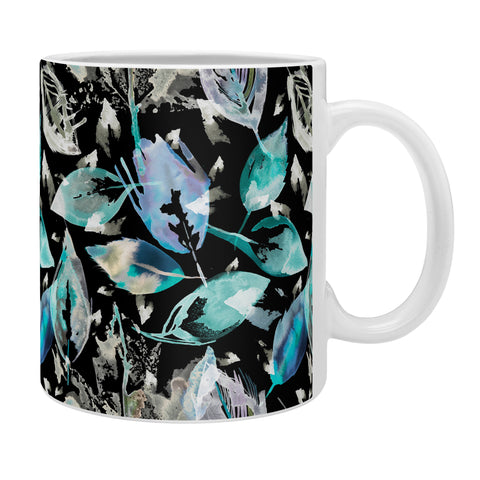 Ninola Design Blue Night Autumn Forest Leaves Coffee Mug