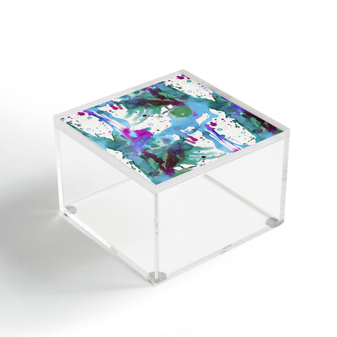 Ninola Design Blue paint splashes dripping Acrylic Box