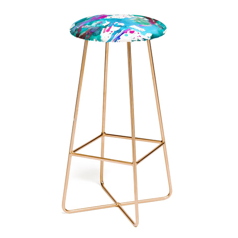 Ninola Design Blue paint splashes dripping Bar Stool