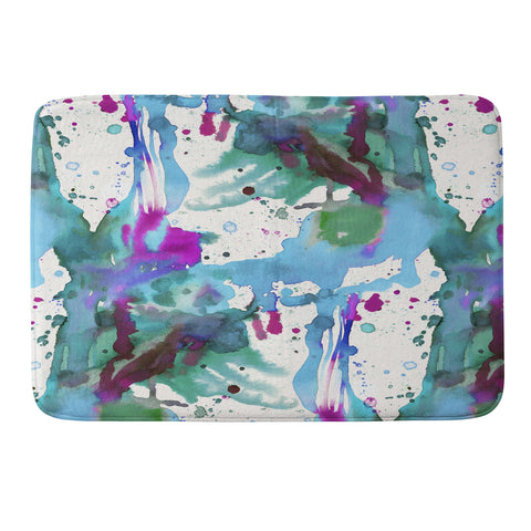 Ninola Design Blue paint splashes dripping Memory Foam Bath Mat