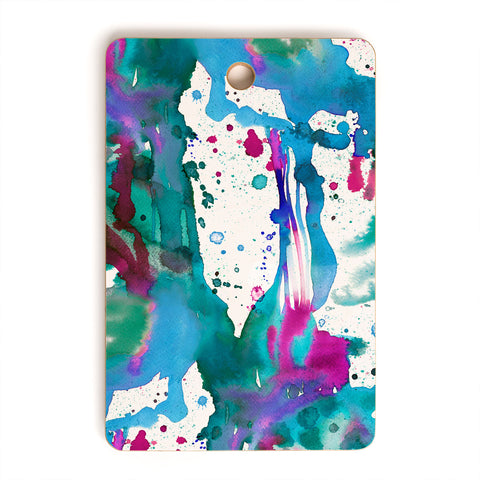 Ninola Design Blue paint splashes dripping Cutting Board Rectangle