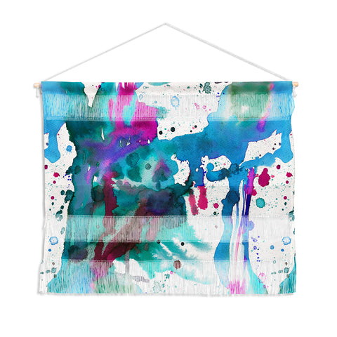 Ninola Design Blue paint splashes dripping Wall Hanging Landscape
