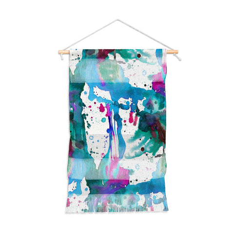 Ninola Design Blue paint splashes dripping Wall Hanging Portrait