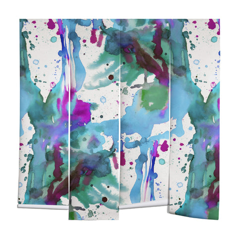 Ninola Design Blue paint splashes dripping Wall Mural