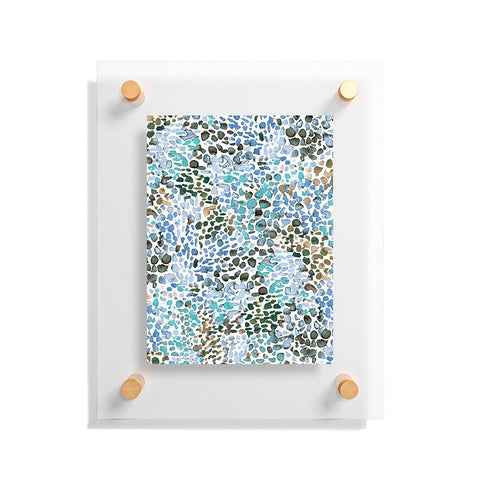 Ninola Design Blue Speckled Painting Watercolor Stains Floating Acrylic Print