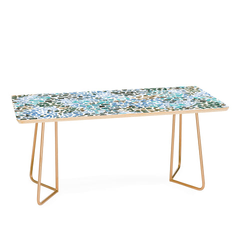 Ninola Design Blue Speckled Painting Watercolor Stains Coffee Table