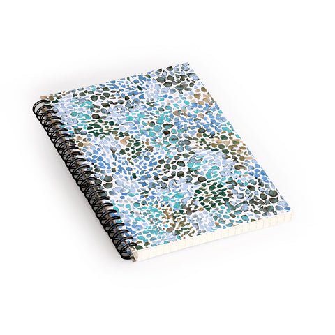Ninola Design Blue Speckled Painting Watercolor Stains Spiral Notebook