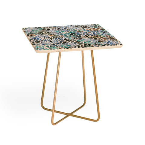 Ninola Design Blue Speckled Painting Watercolor Stains Side Table