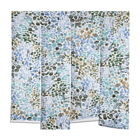 Ninola Design Blue Speckled Painting Watercolor Stains Wall Mural