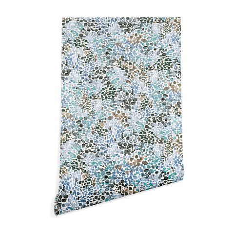 Ninola Design Blue Speckled Painting Watercolor Stains Wallpaper