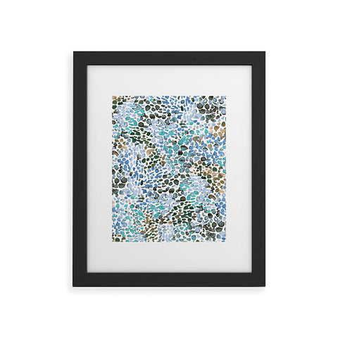 Ninola Design Blue Speckled Painting Watercolor Stains Framed Art Print