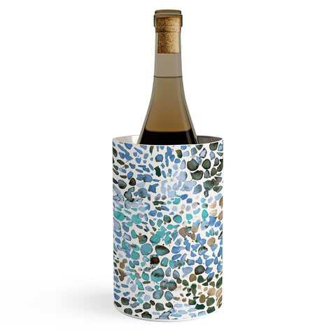 Ninola Design Blue Speckled Painting Watercolor Stains Wine Chiller