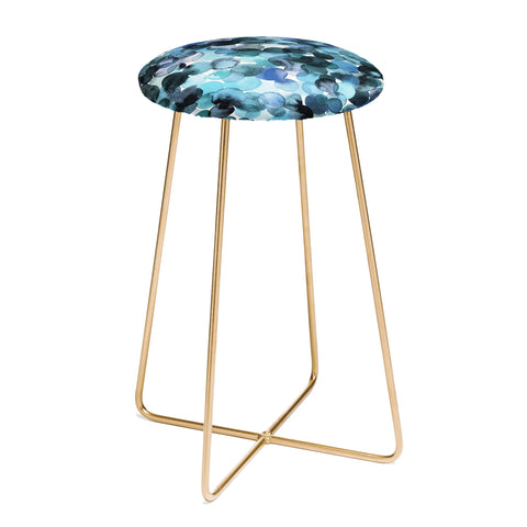 Ninola Design Blue watercolor dots Counter Stool