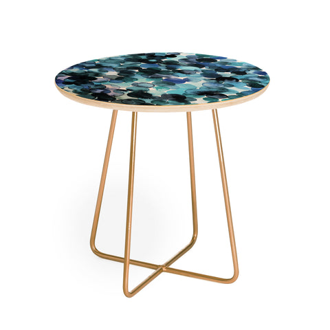 Ninola Design Blue watercolor dots Round Side Table