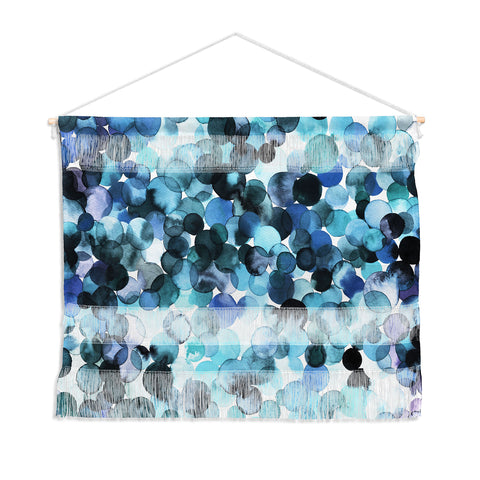 Ninola Design Blue watercolor dots Wall Hanging Landscape