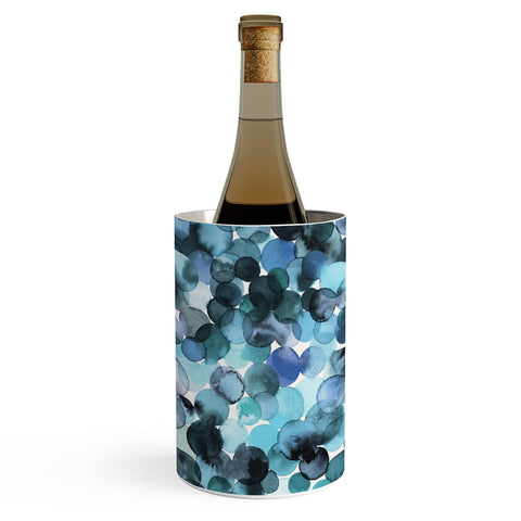 Ninola Design Blue watercolor dots Wine Chiller