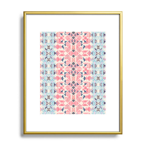 Ninola Design Boho Tribal Coral Pastel Metal Framed Art Print