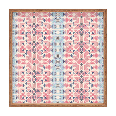 Ninola Design Boho Tribal Coral Pastel Square Tray