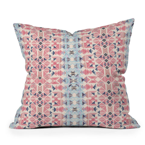 Ninola Design Boho Tribal Coral Pastel Throw Pillow