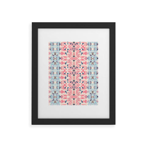 Ninola Design Boho Tribal Coral Pastel Framed Art Print