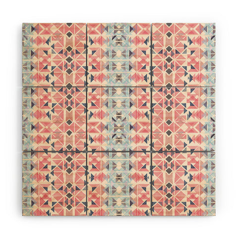 Ninola Design Boho Tribal Coral Pastel Wood Wall Mural