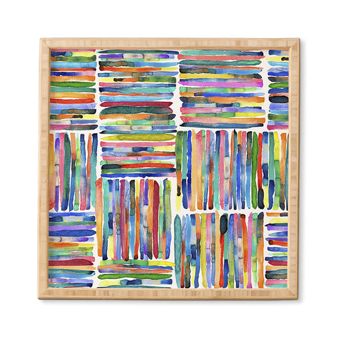 Ninola Design Bold and bright stripes Multi Framed Wall Art