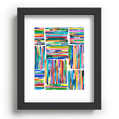 Ninola Design Bold and bright stripes Multi Recessed Framing Rectangle