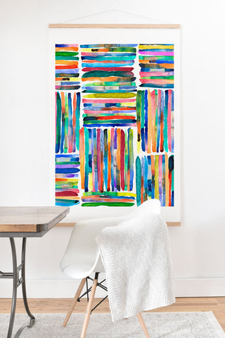 Ninola Design Bold and bright stripes Multi Art Print And Hanger